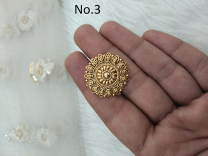 Indian Ring /Adjustable gold finish Finger rings round bridal cocktail ring delvi hand accessory