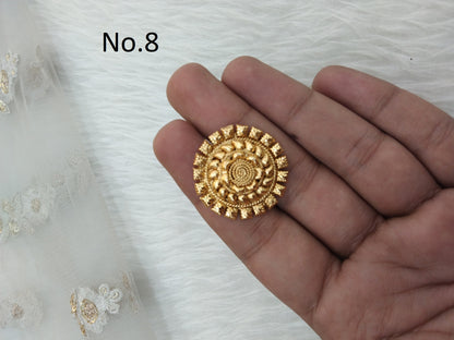 Indian Ring /Adjustable gold finish Finger rings round bridal cocktail ring delvi hand accessory