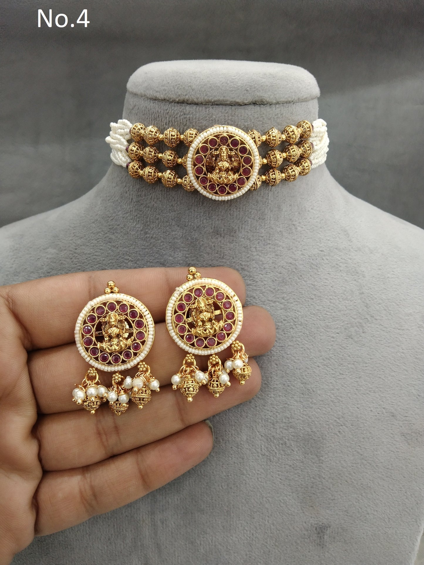 Gold polki choker Jewellery set/ Gold choker komal set