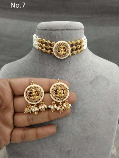 Gold polki choker Jewellery set/ Gold choker komal set