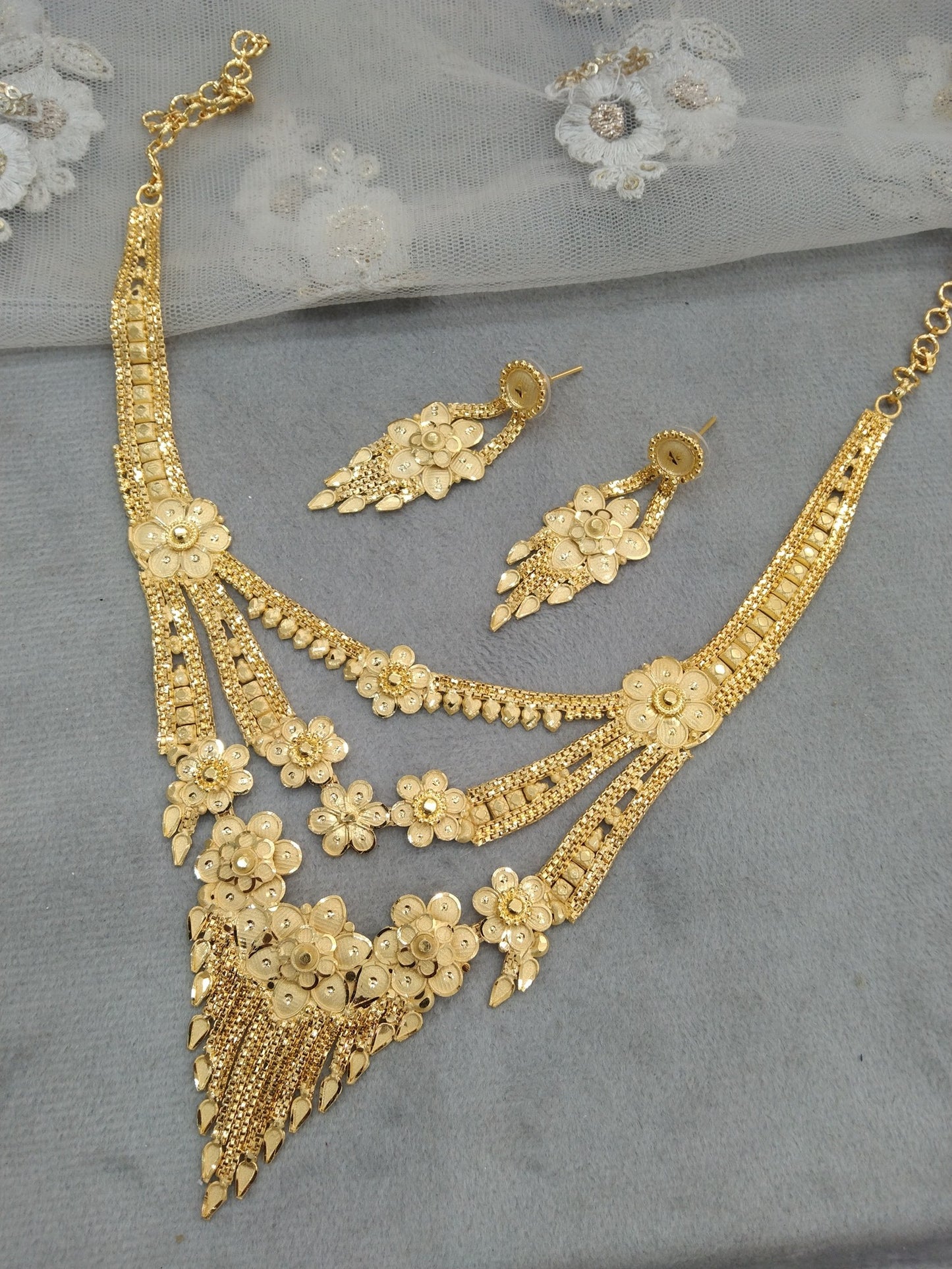 Gold Jewellery Necklace Jewellery set/Gold finish 1 gram forming South Indian bridal gline Jewellery