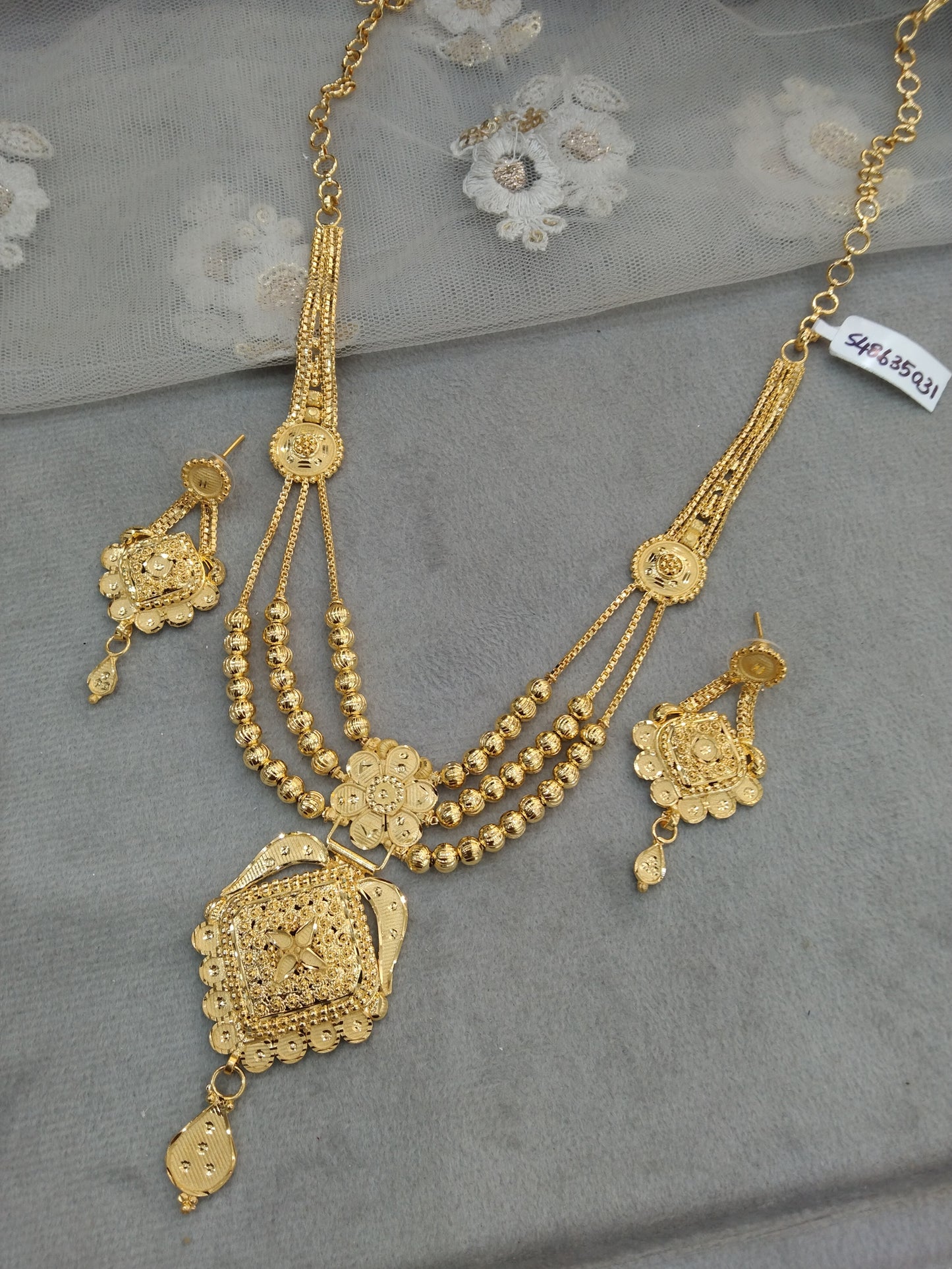 Gold Jewellery Necklace Jewelery set/Gold finish 1 gram forming South Indian bridal gline Jewellery