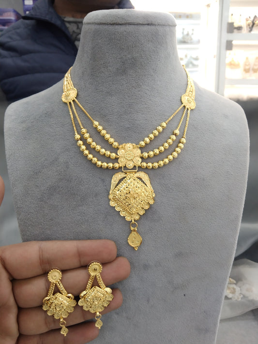 Gold Jewellery Necklace Jewelery set/Gold finish 1 gram forming South Indian bridal gline Jewellery