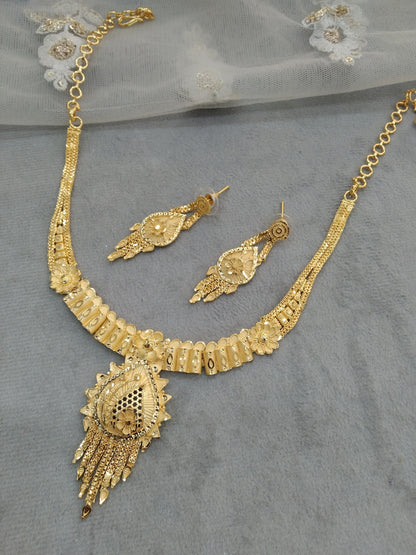 Gold Jewellery Necklace Jewellery set/Gold finish 1 gram forming South Indian bridal gline Jewellery