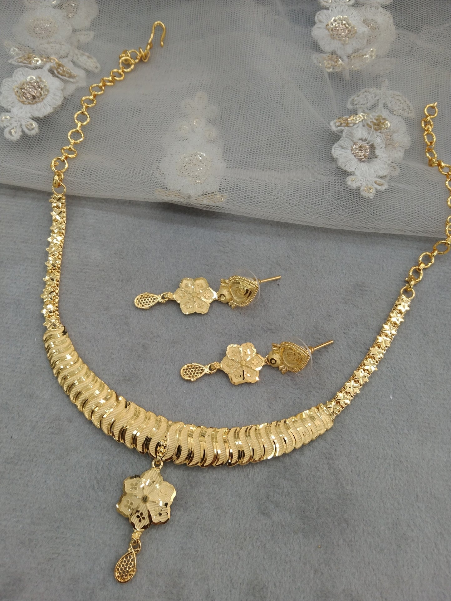 Gold  Jewellery Necklace set/Gold finish 1 gram forming South Indian bridal gline Jewellery