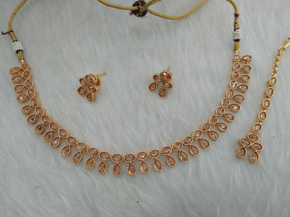 Gold polki necklace set Indian tipi Jewellery