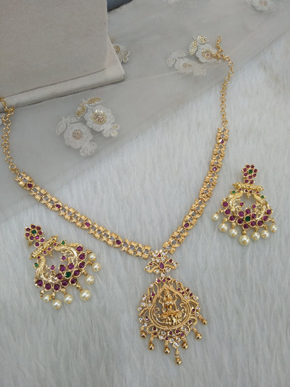 Gold Necklace Jewellery Set/ gold polki necklace Indian tishi Jewellery