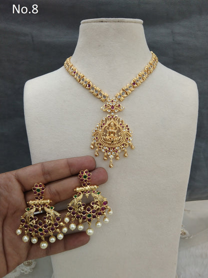 Gold Necklace Jewellery Set/ gold polki necklace Indian tishi Jewellery