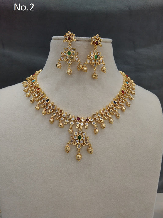 Gold necklace Jewellery Set/ gold polki necklace Indian tishi Jewellery