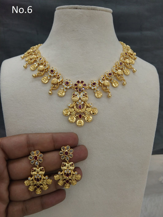 Gold necklace Jewellery Set/ gold polki necklace Indian tishi Jewellery