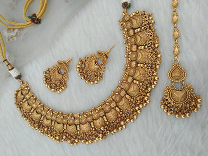 Punjabi Style Gold Look Polki Necklace Indian Jewellery Tishi Set