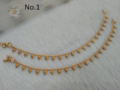 Anklets Foot Bracelet Gold Indian Payal Jhanjar Jewellery Jewellery/Traditional Bollywood Panjeb Jewellery