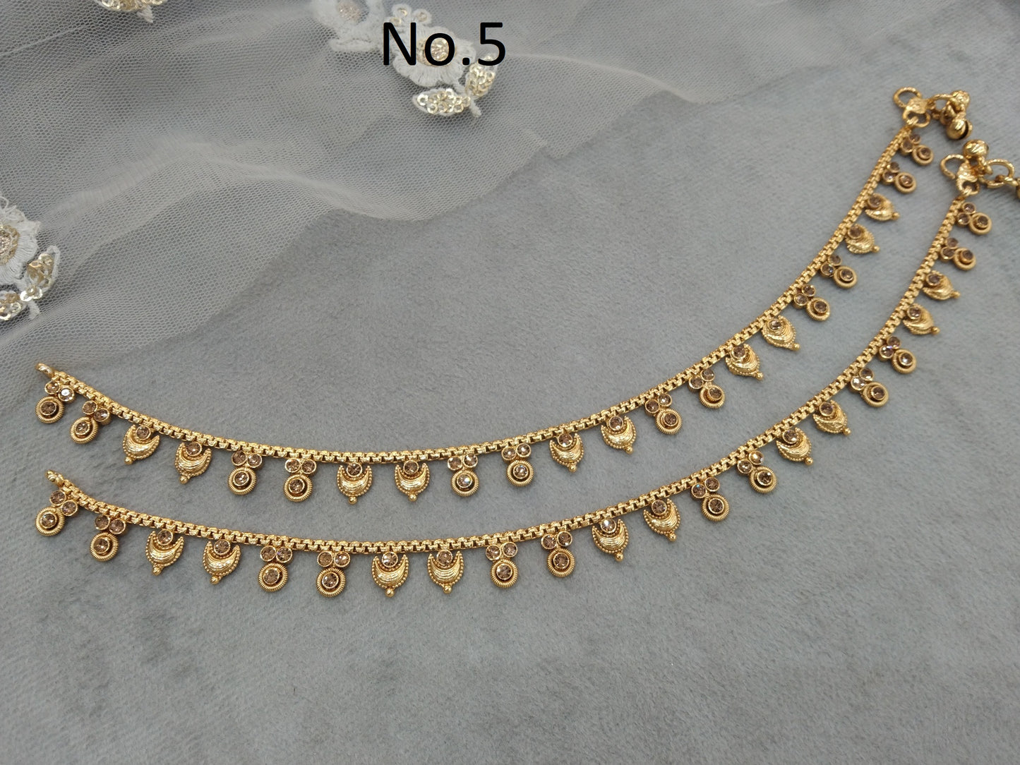 Anklets Foot Bracelet Gold Indian Payal Jhanjar Jewellery Jewellery/Traditional Bollywood Panjeb Jewellery