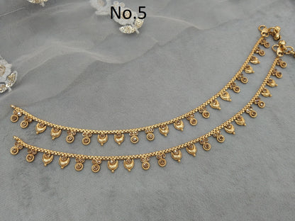 Anklets Foot Bracelet Gold Indian Payal Jhanjar Jewellery Jewellery/Traditional Bollywood Panjeb Jewellery