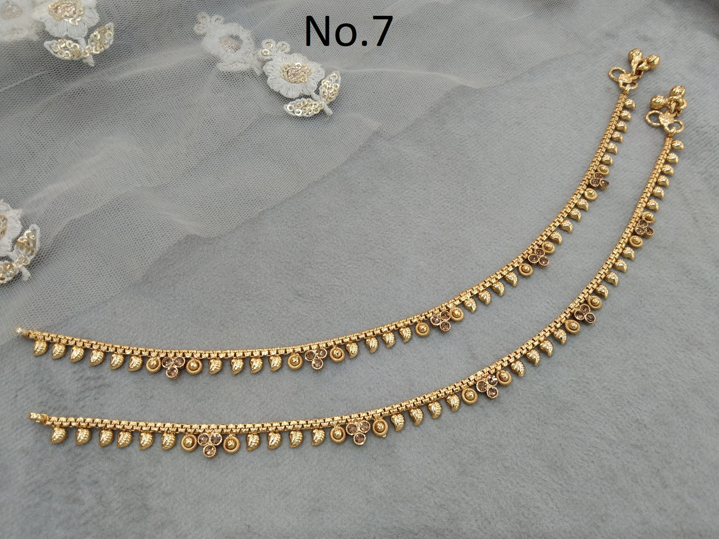 Anklets Foot Bracelet Gold Indian Payal Jhanjar Jewellery Jewellery/Traditional Bollywood Panjeb Jewellery