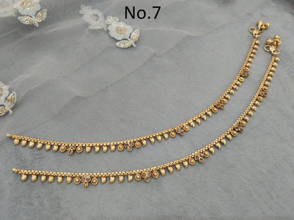 Anklets Foot Bracelet Gold Indian Payal Jhanjar Jewellery Jewellery/Traditional Bollywood Panjeb Jewellery