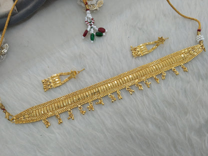 Gold Jewellery choker Jewellery set/Gold finish 1 gram forming South Indian bridal gline Jewellery