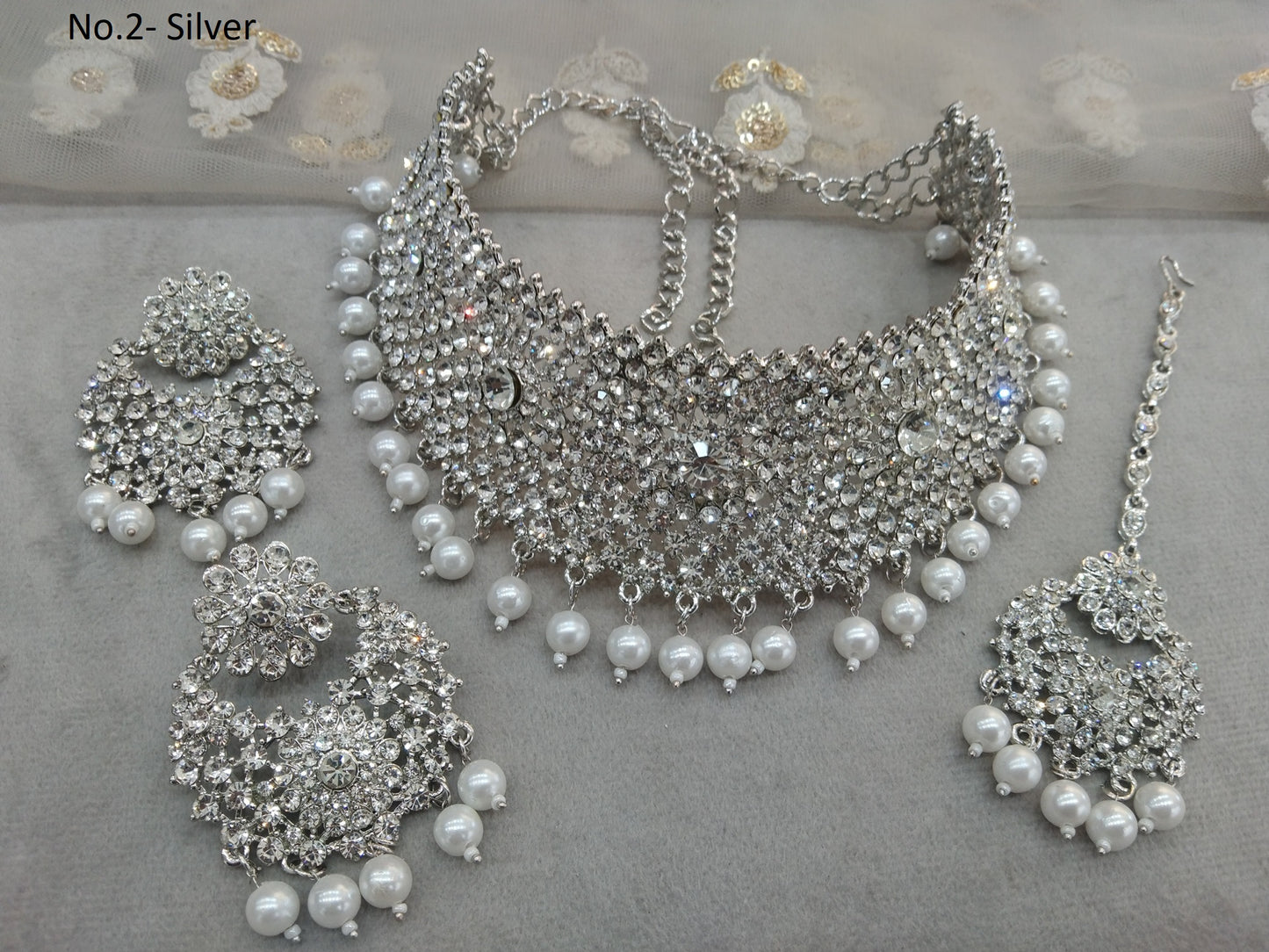 Silver choker Set/ Silver choker set Indian solo Jewellry