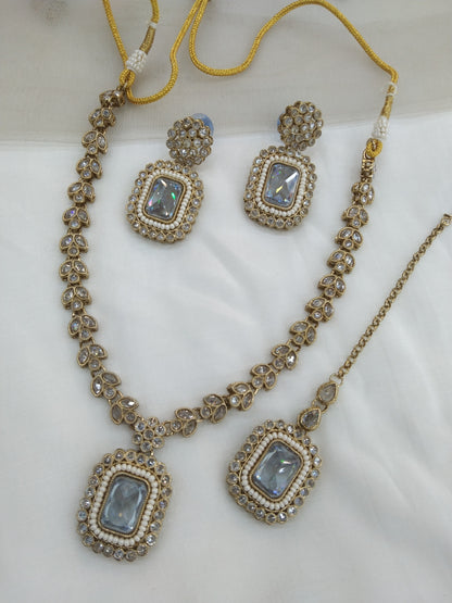 Indian jewellery Antique gold necklace set/ necklace Indian rishi jewellery set