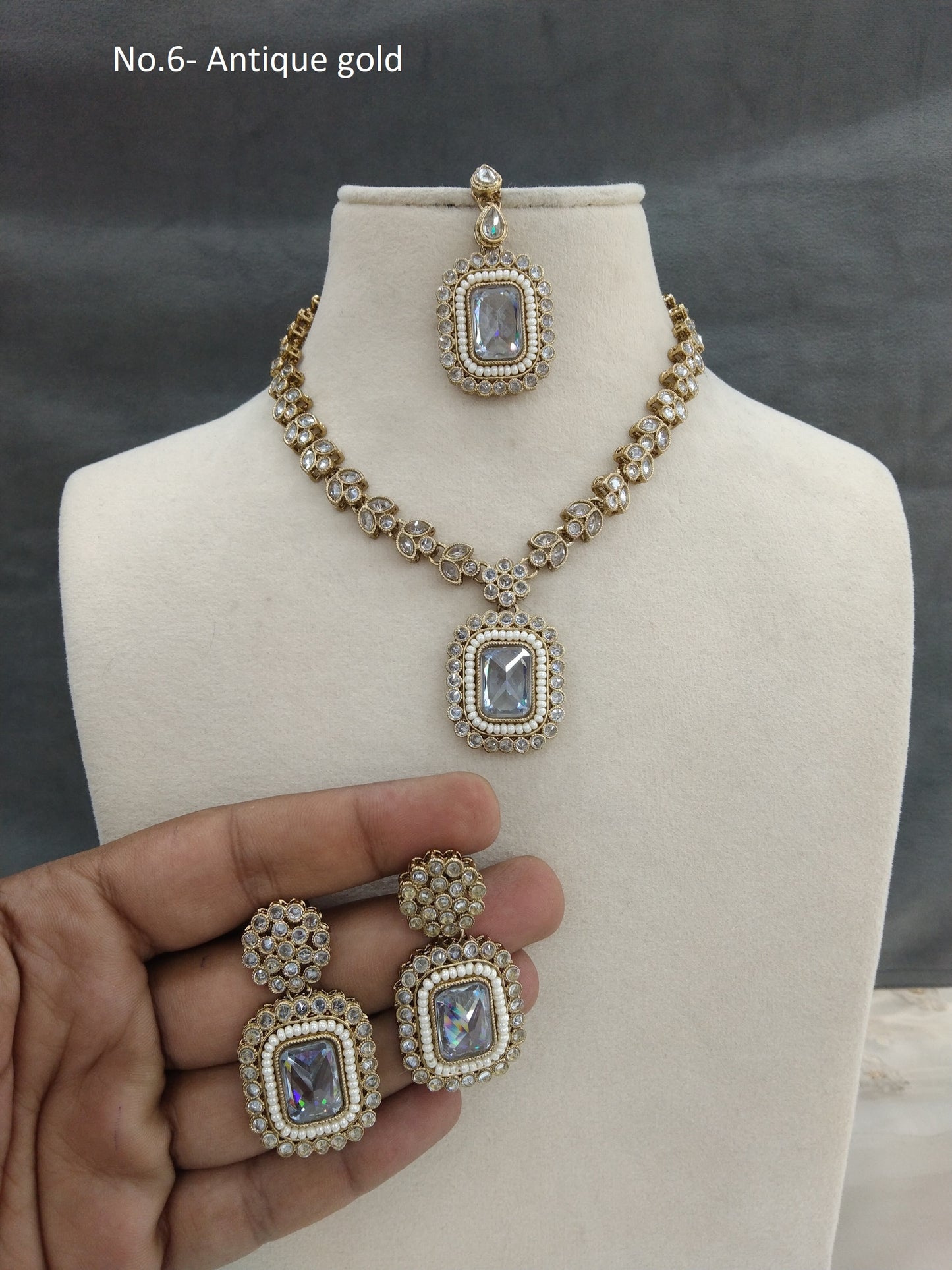 Indian jewellery Antique gold necklace set/ necklace Indian rishi jewellery set