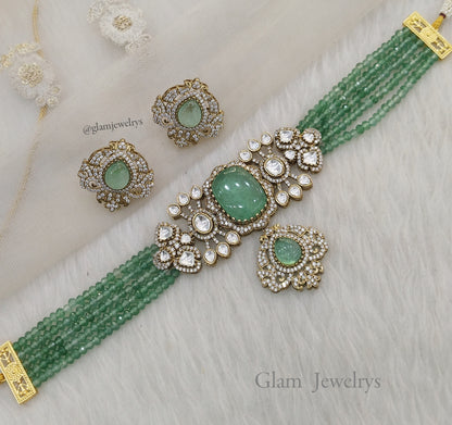 Next To Real Green Choker Indian Jewellery Sunita Wedding Set