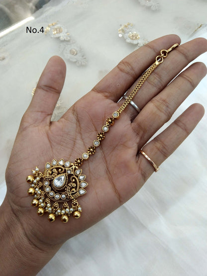 Gold polki Tika Tikka Jewellery Indian Headpiece Tikka toni Jewellery