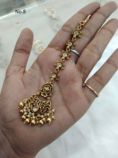 Gold polki Tika Tikka Jewellery Indian Headpiece Tikka toni Jewellery