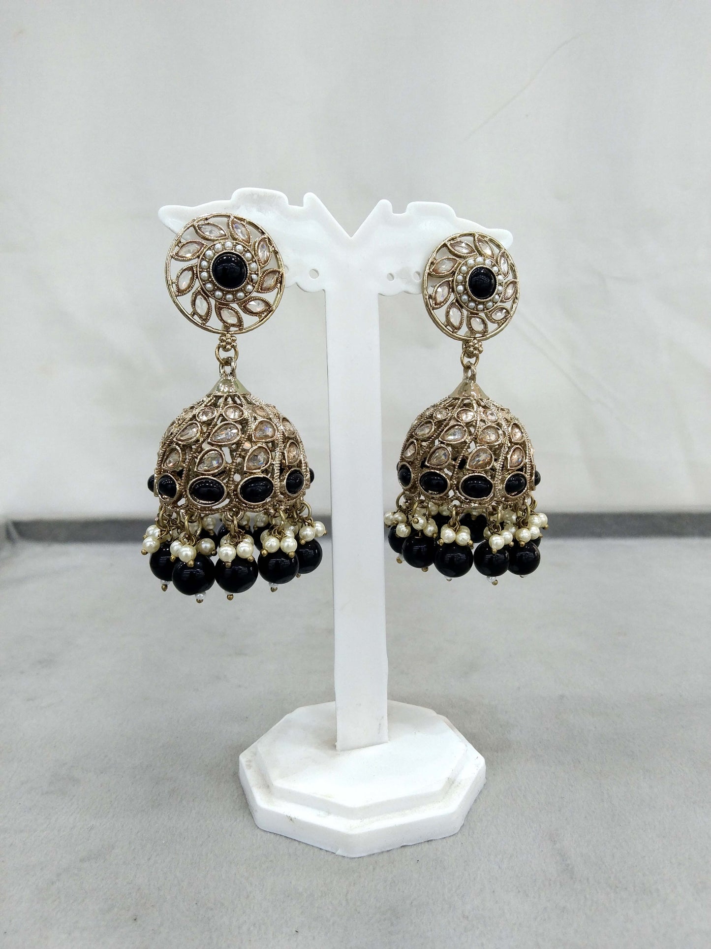 Indian Black jhumka Earrings Jewellery/  Punjabi Jhumka Earrings  Suman Set