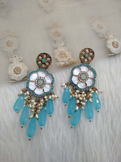 Sky blue Indian Earrings Jewellery/ Earrings/ bollywood Earrings sital Set