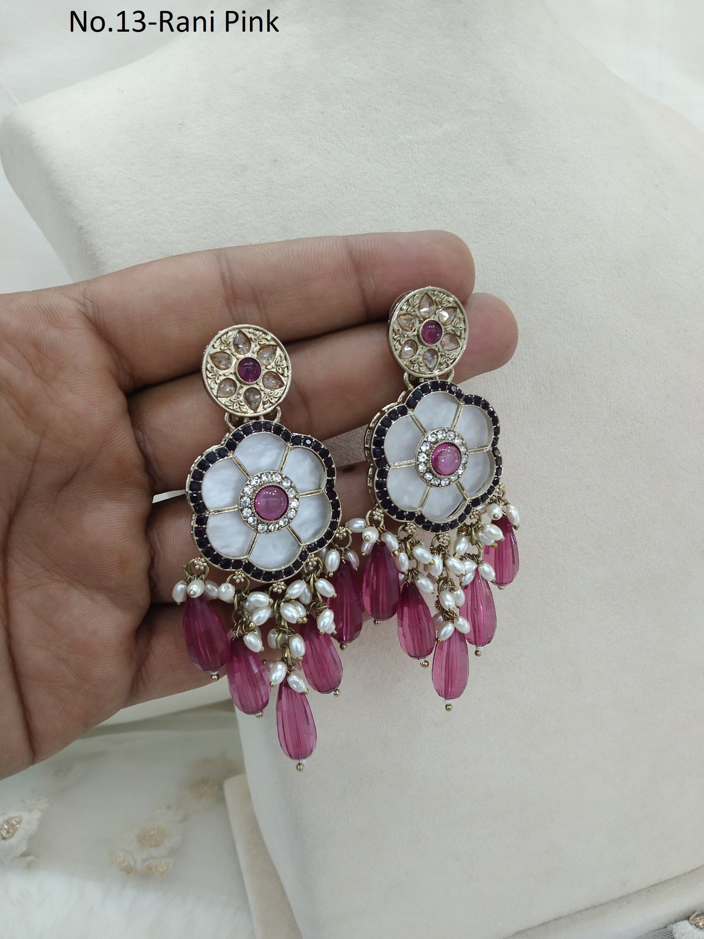 Rani Pink Indian Earrings Jewellery/ Earrings/ bollywood Earrings sital Set