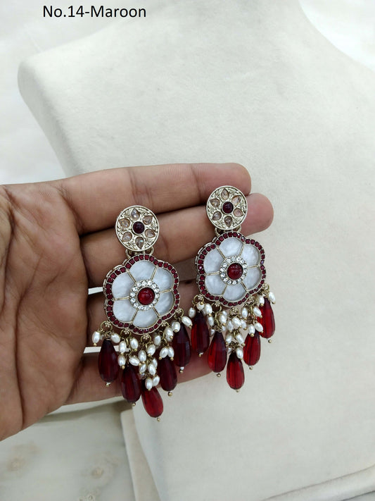 maroon Indian Earrings Jewellery/ Earrings/ bollywood Earrings sital Set