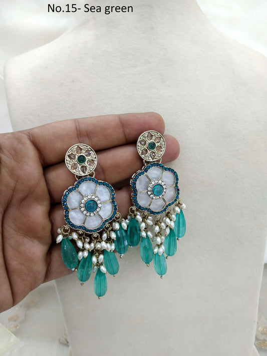 Sea green Indian Earrings Jewellery/ Earrings/ bollywood Earrings sital Set