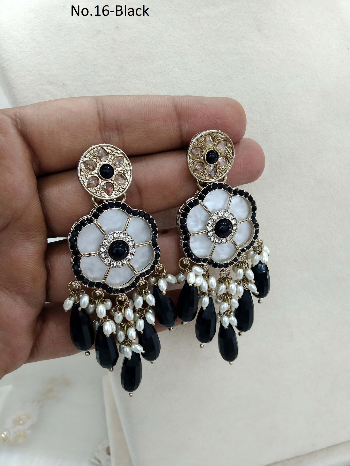 Black Indian Earrings Jewellery/ Earrings/ bollywood Earrings sital Set