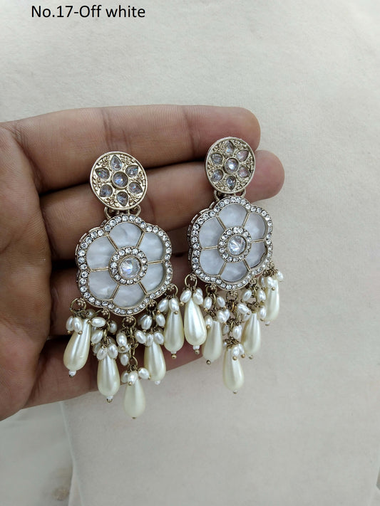 Off white Indian Earrings Jewellery/ Earrings/ bollywood Earrings sital Set