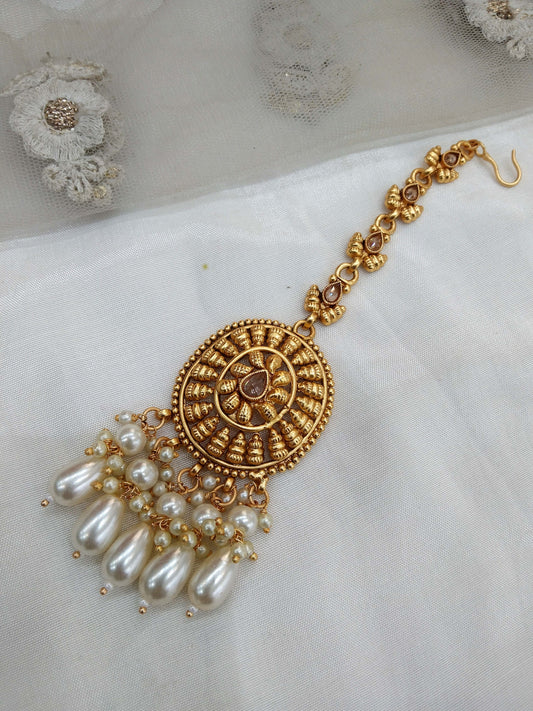 Gold polki Tika Tikka Jewellery Indian Headpiece Tikka toni Jewellery