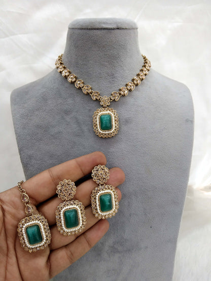 Rama Green indian jewellery Rama Green necklace set/ necklace Indian rishi jewellery set