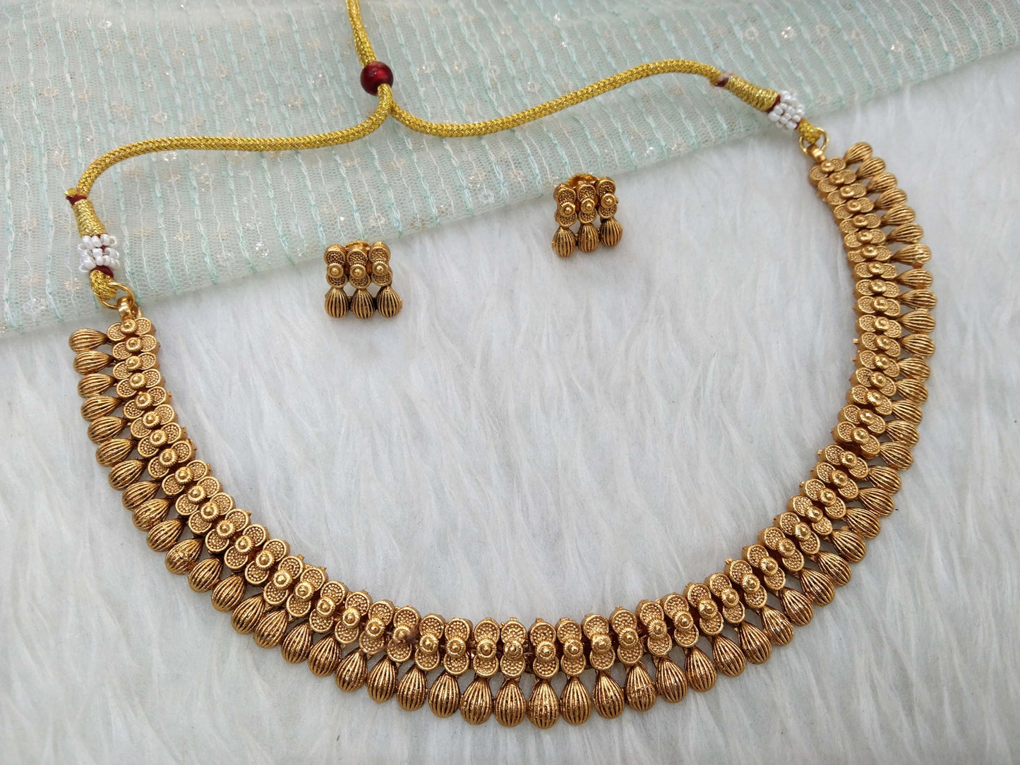 Gold  Polki Necklace Set Indian Tanvi Jewellery