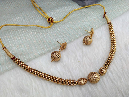 Gold  Polki Necklace Set Indian Tanvi Jewellery