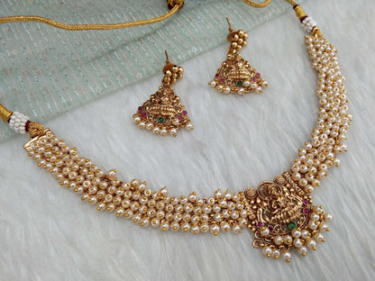 Gold  Polki Necklace Set Indian Tanvi Jewellery