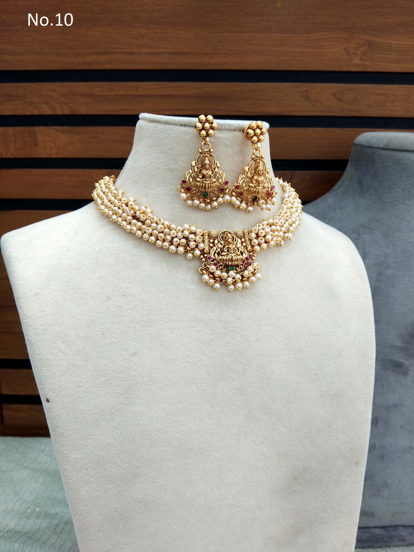 Gold  Polki Necklace Set Indian Tanvi Jewellery