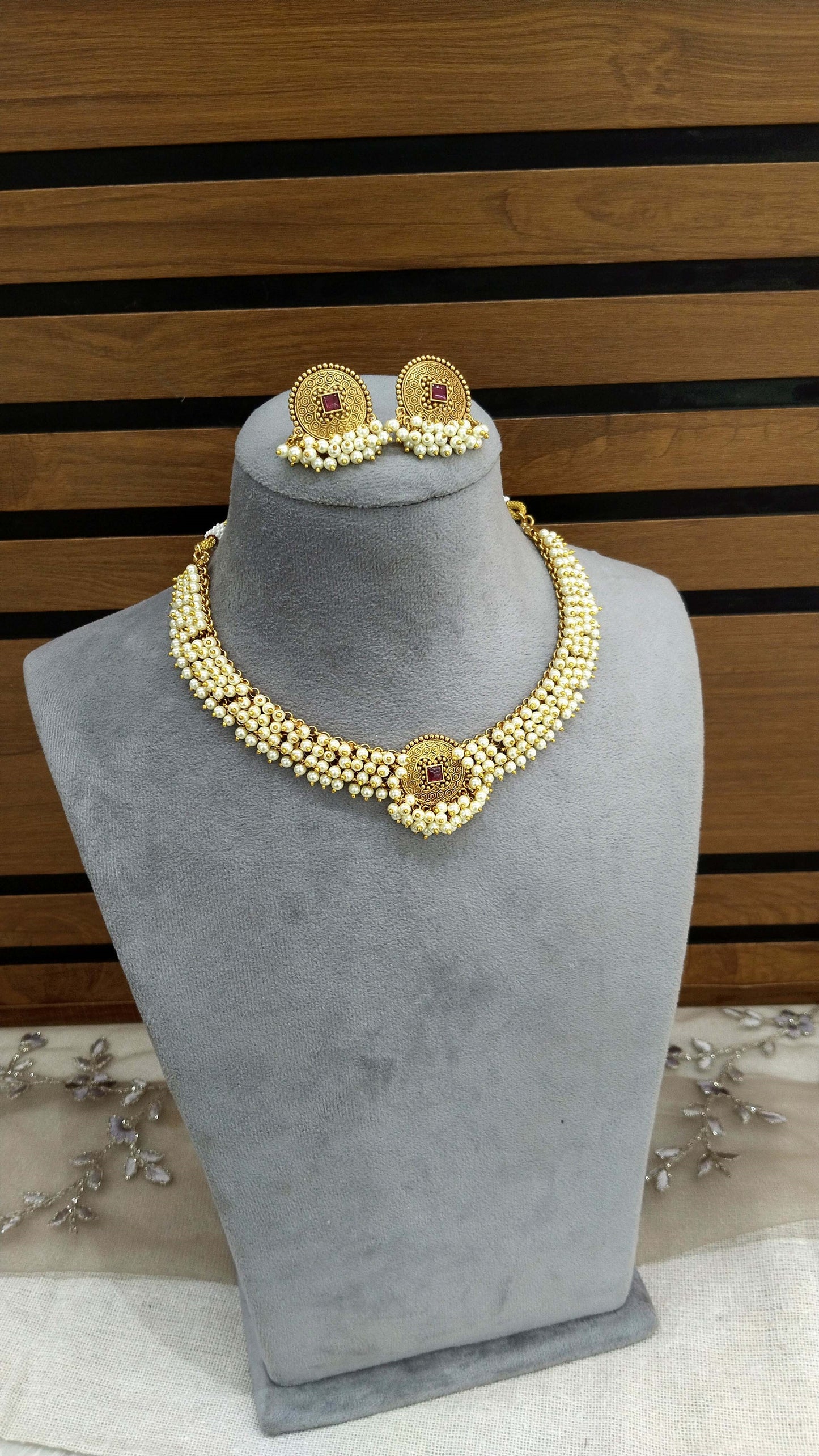 Gold polki Necklace set/ Gold Necklace Amira set