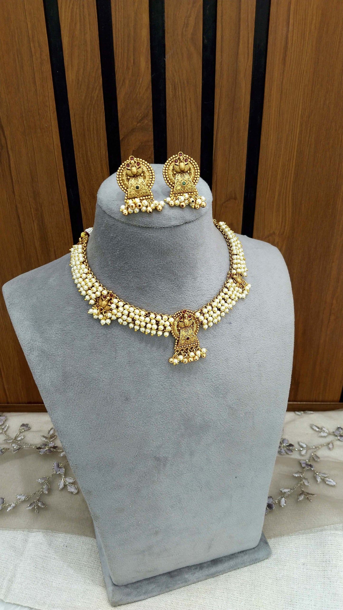 Gold polki Necklace set/ Gold Necklace Amira set