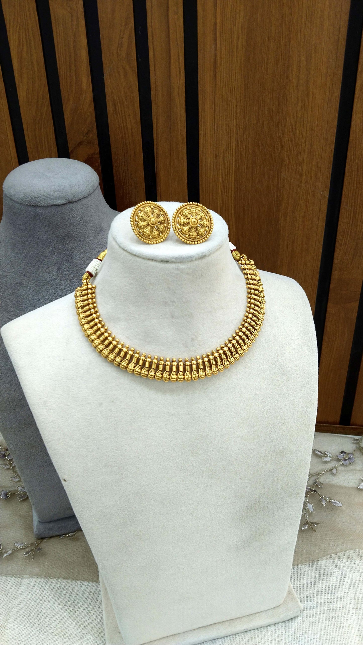 Gold polki Necklace set/ Gold Necklace Arya set