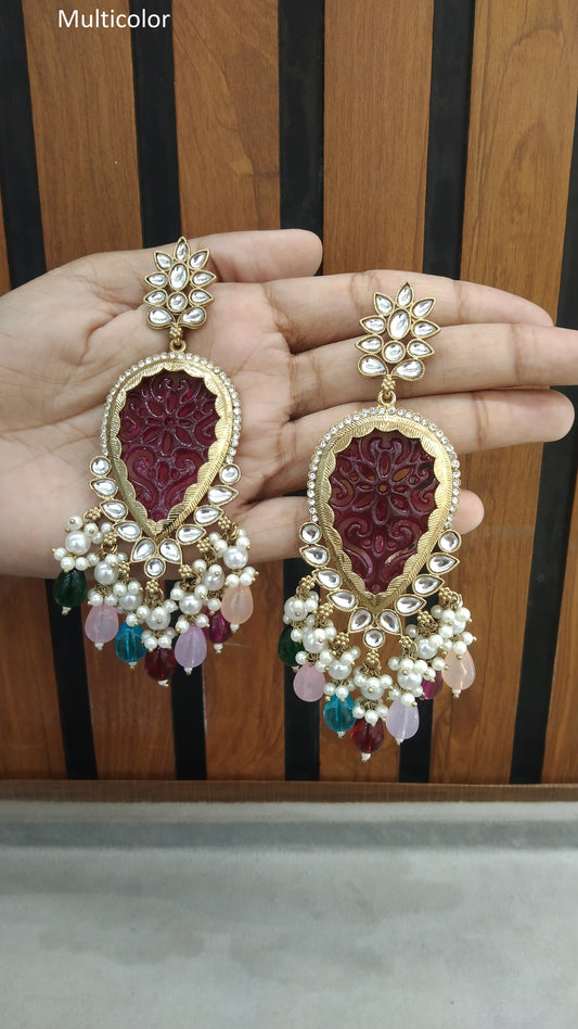 Indian Kundan Multicolor Charvi Earrings