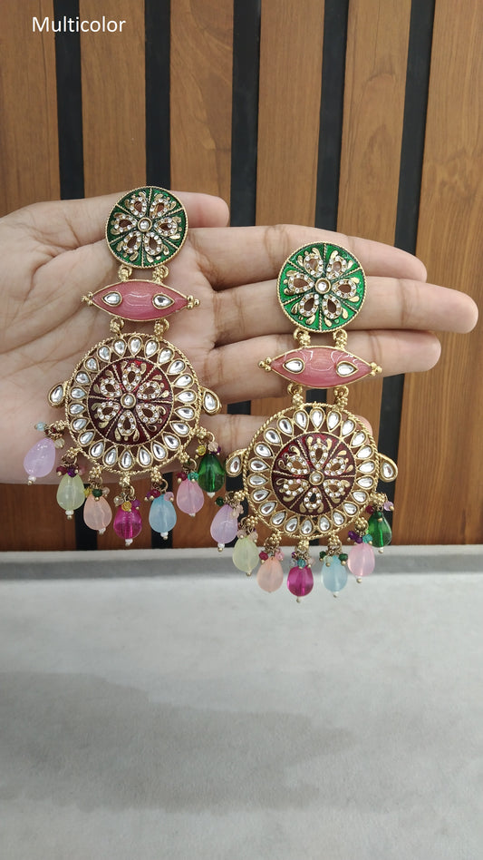 Indian Kundan Multicolor Jivika Earrings