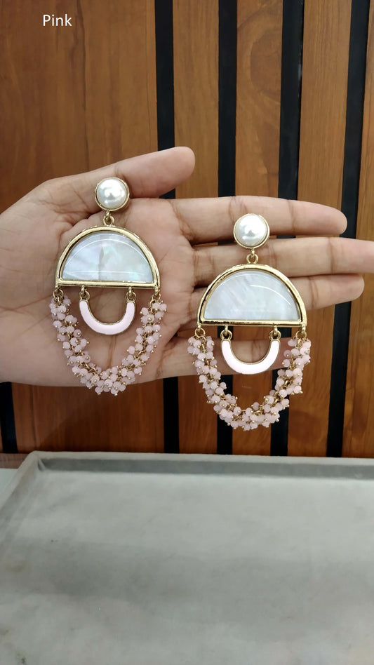 Indian Indowestern Baby Pink  Ava Earrings