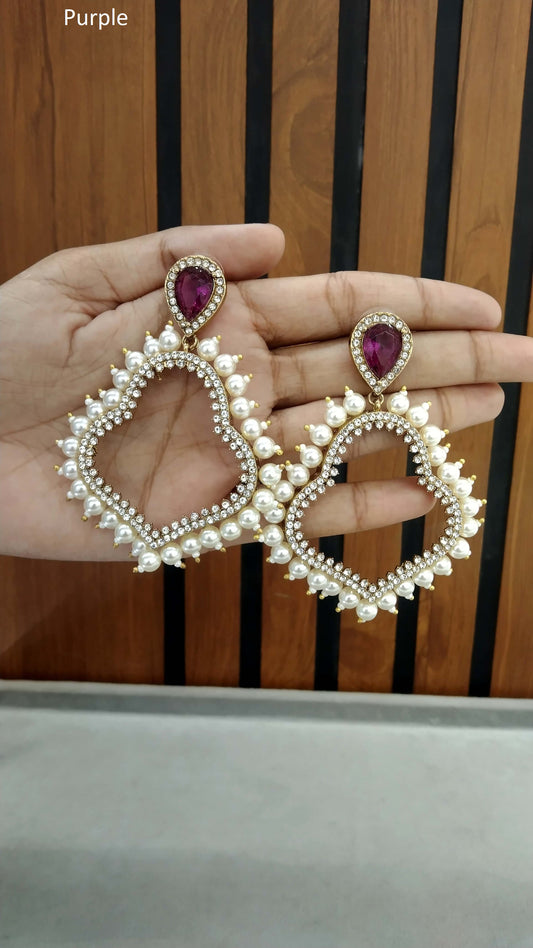 Indian Indowestern Purple Ava Earrings