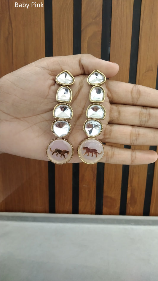 Indian Indowestern Baby pink Nimrat Earrings