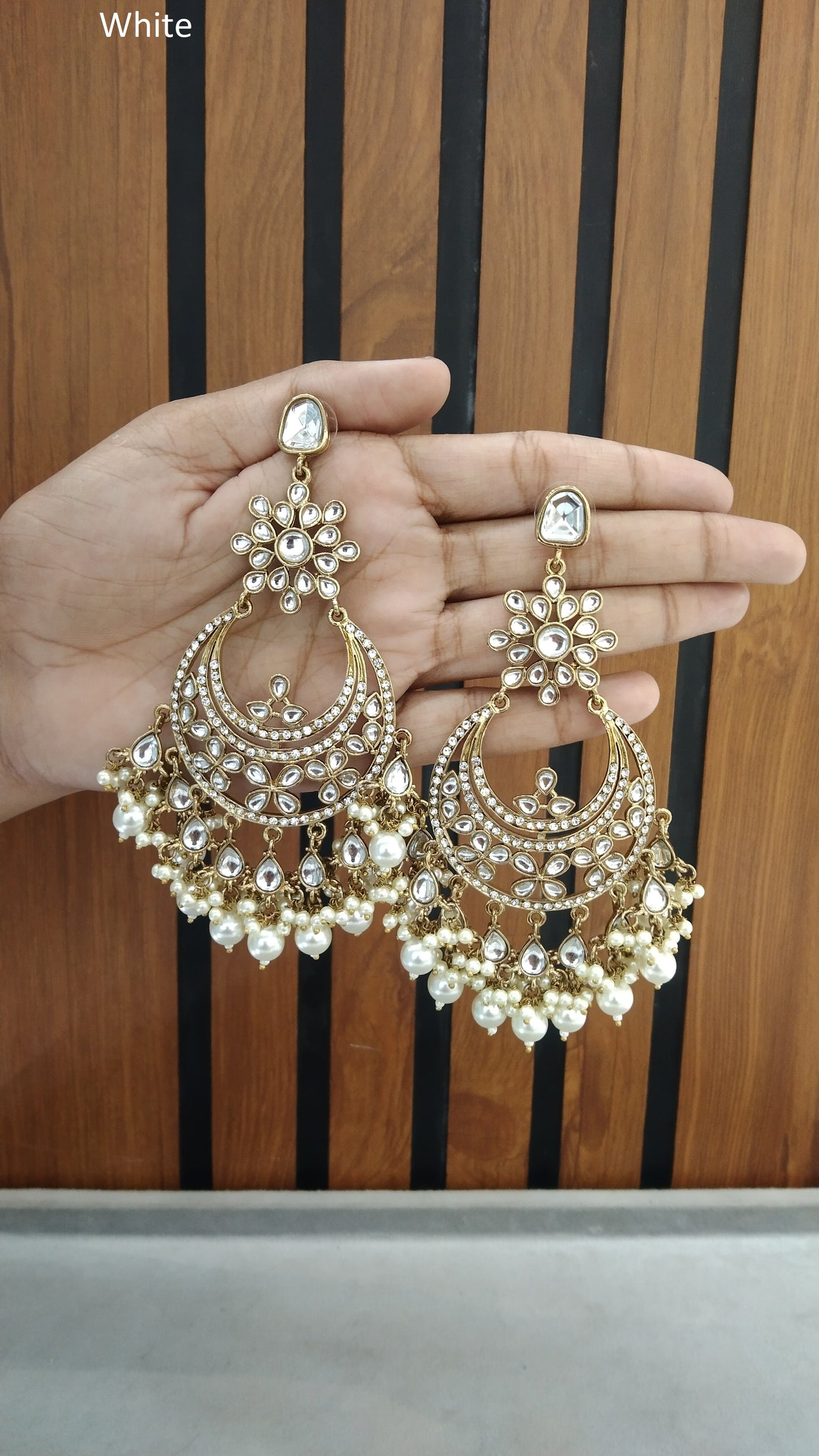 Indian Indowestern White Nimrat Earrings