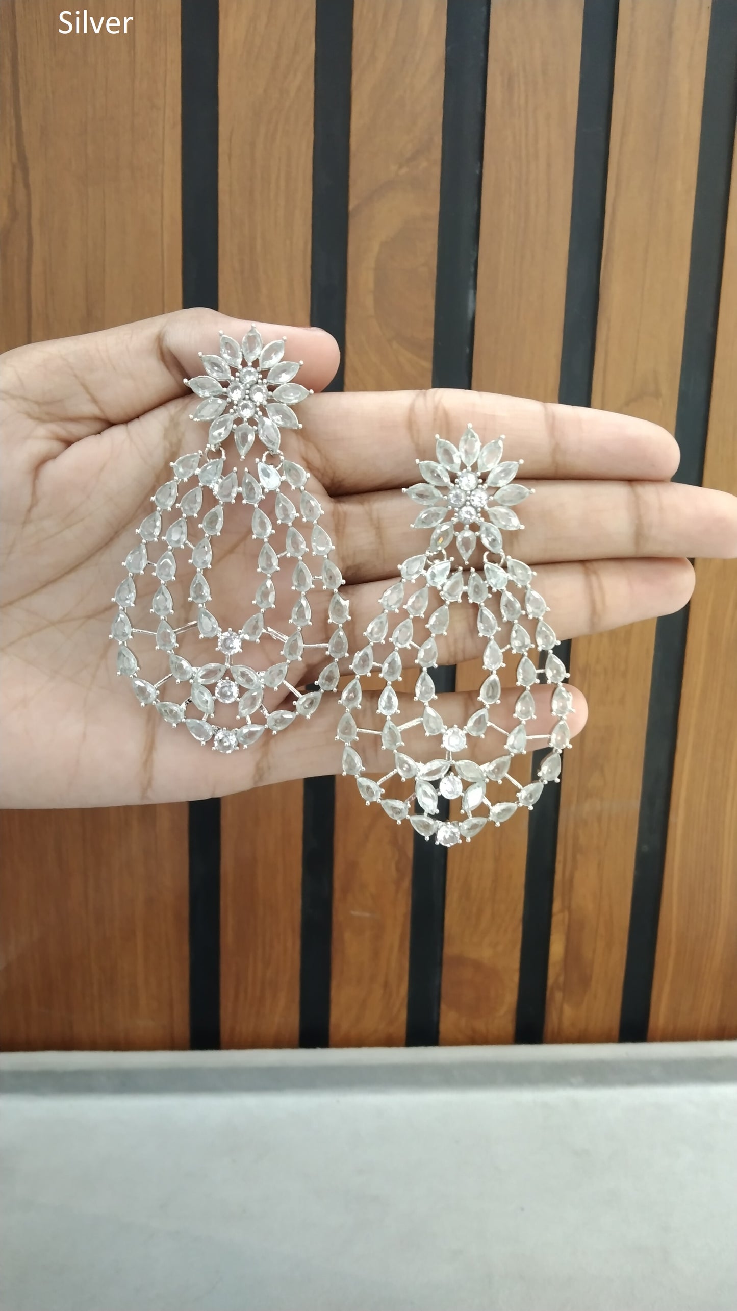 Indian white Rahmat Earrings